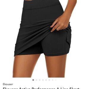 Ekouaer Women's Black Performance Skort